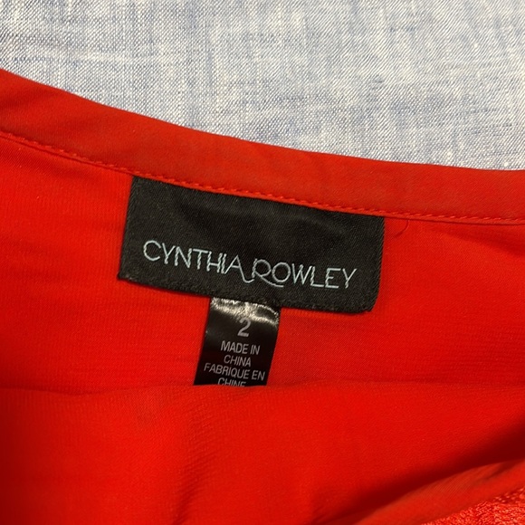 Cynthia Rowley Oversized Floral Lace Red Midi Skirt - Picture 5 of 5